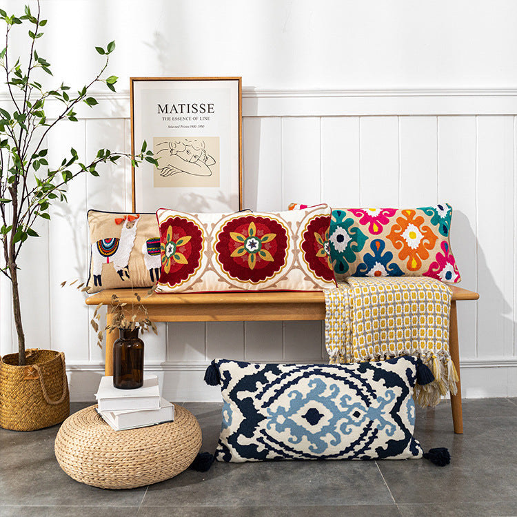 Yafeng Cushion Cover Tassel Fur Ball Patch Cushion Cover (shop location)