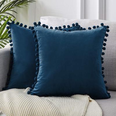 Ball ball lace pillow velvet solid color sofa short plush ball cushion cover (Copy)