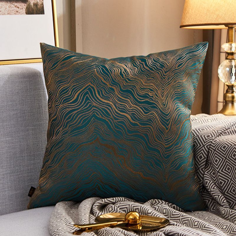 Luxury Modern Lightweight Sofa Car Cushion Cover Silk Satin Hot Stamping Metallic Color Pillowcase