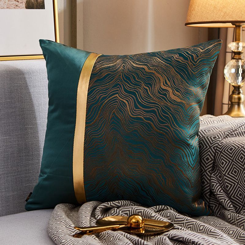 Luxury Modern Lightweight Sofa Car Cushion Cover Silk Satin Hot Stamping Metallic Color Pillowcase