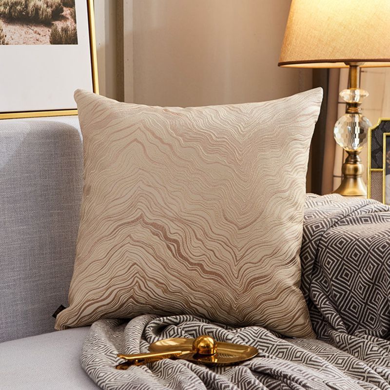 Luxury Modern Lightweight Sofa Car Cushion Cover Silk Satin Hot Stamping Metallic Color Pillowcase
