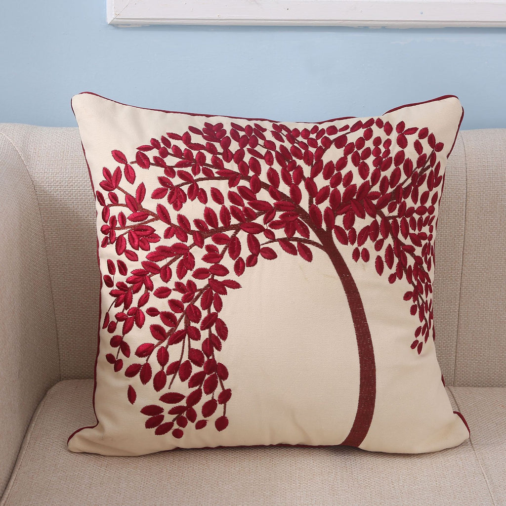 Flat Embroidery Silk Embroidered Cotton Canvas Pillow Pachira Macrocarpa Sofa (Copy)