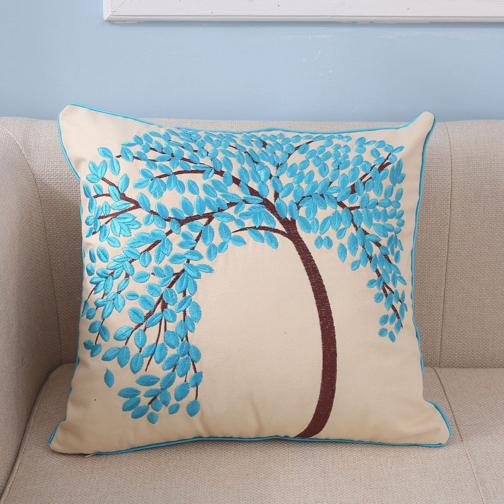 Flat Embroidery Silk Embroidered Cotton Canvas Pillow Pachira Macrocarpa Sofa (Copy)