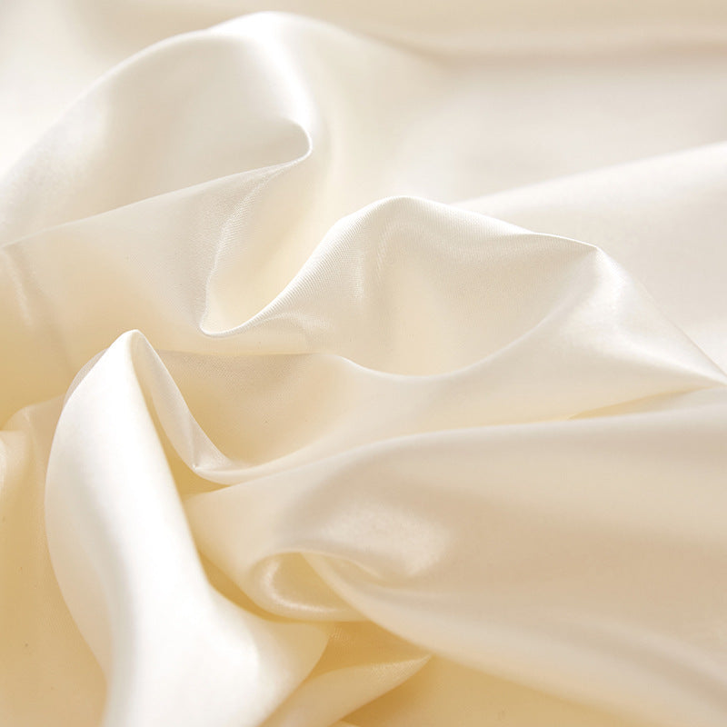 Solid Color Artificial Silk Pillow Cover Plain Zipper